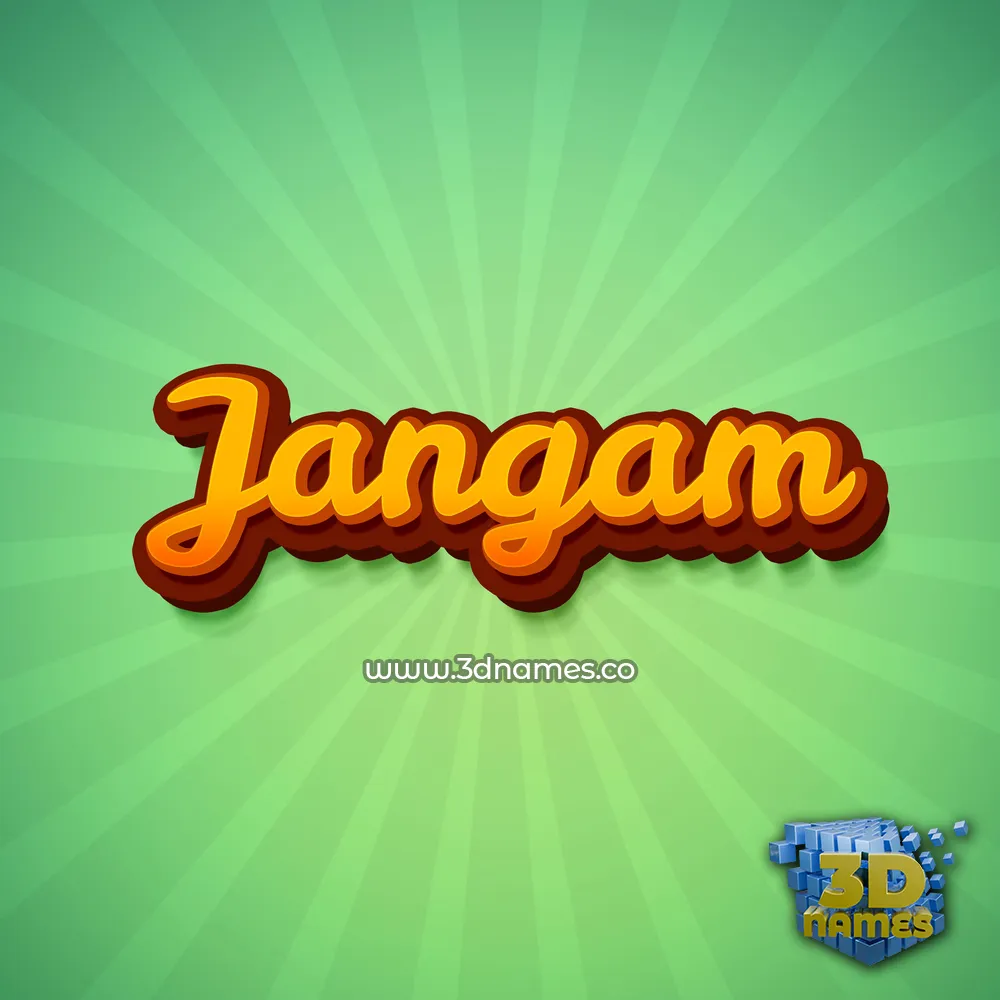 jangam in Green Rays style - 3D name wallpaper