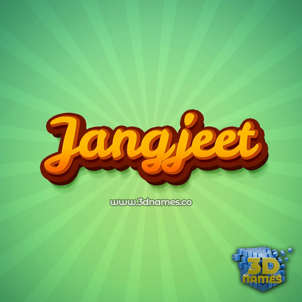 jangjeet in Green Rays style - 3D name wallpaper