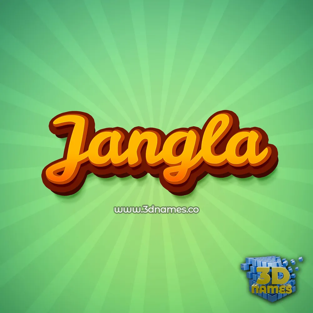 jangla in Green Rays style - 3D name wallpaper