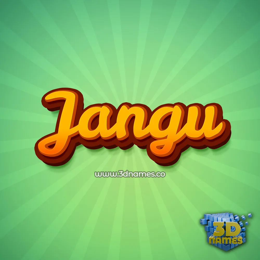 jangu in Green Rays style - 3D name wallpaper