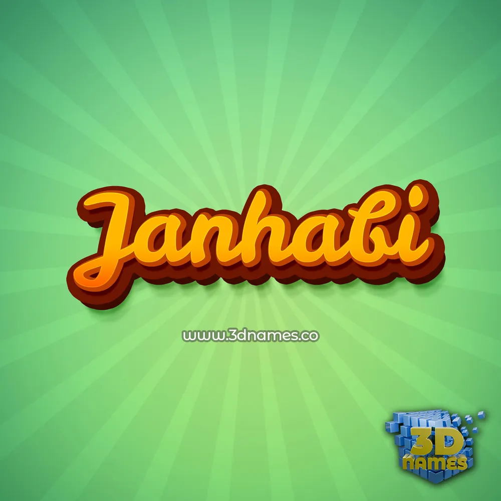 janhabi in Green Rays style - 3D name wallpaper