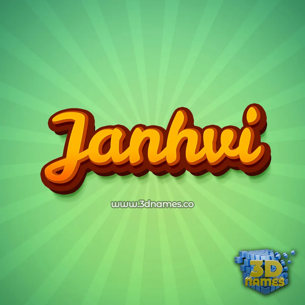 janhvi in Green Rays style - 3D name wallpaper