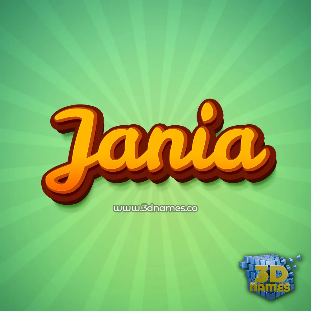 jania in Green Rays style - 3D name wallpaper