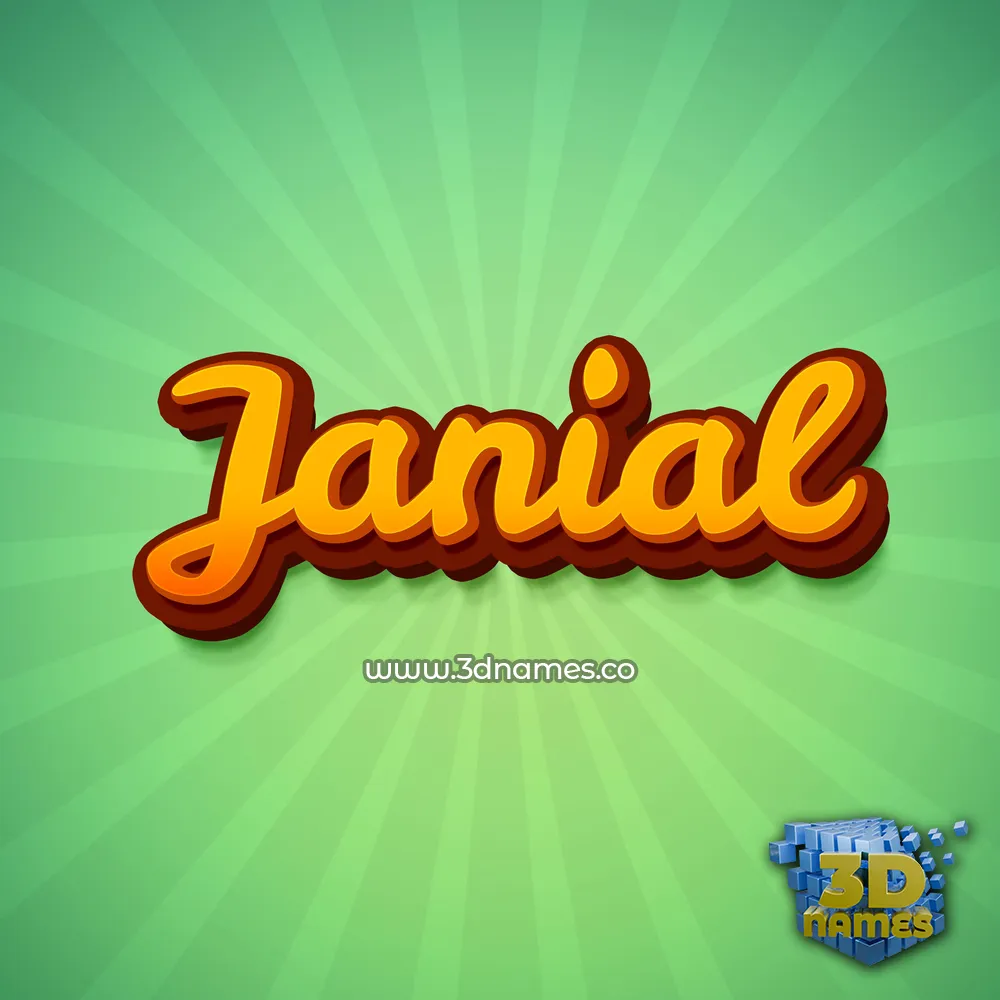 janial in Green Rays style - 3D name wallpaper