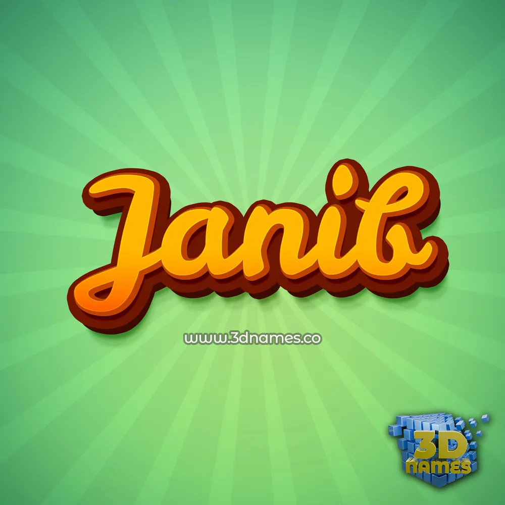 janib in Green Rays style - 3D name wallpaper