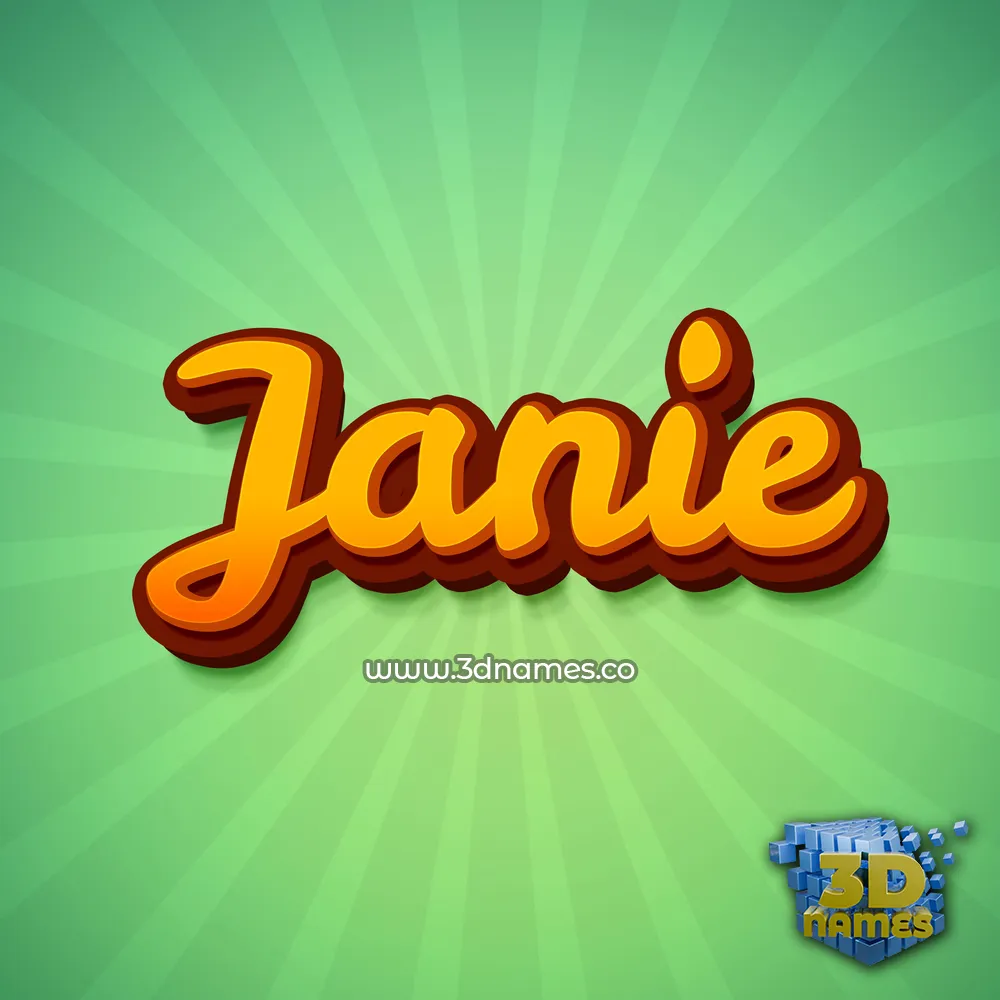 janie in Green Rays style - 3D name wallpaper