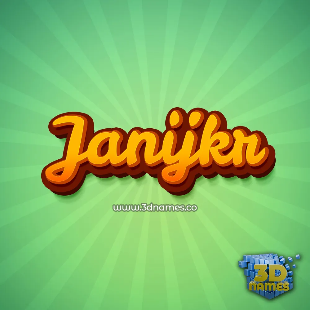 janijkr in Green Rays style - 3D name wallpaper