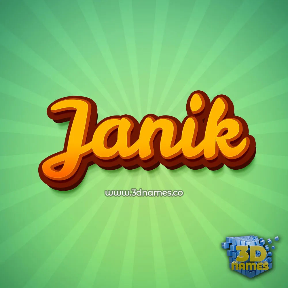 janik in Green Rays style - 3D name wallpaper