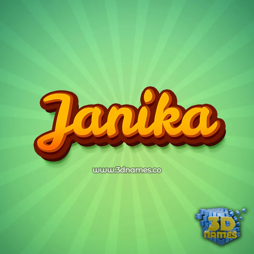 janika in Green Rays style - 3D name wallpaper