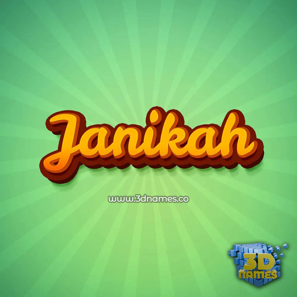 janikah in Green Rays style - 3D name wallpaper