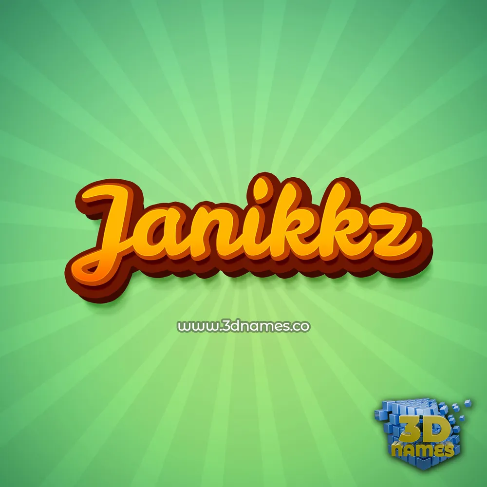 janikkz in Green Rays style - 3D name wallpaper