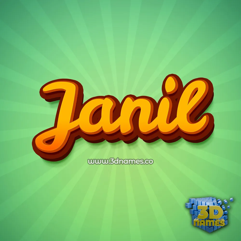 janil in Green Rays style - 3D name wallpaper