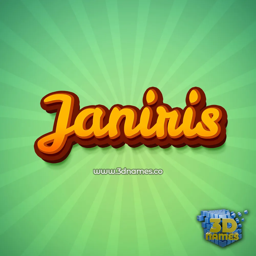 janiris in Green Rays style - 3D name wallpaper