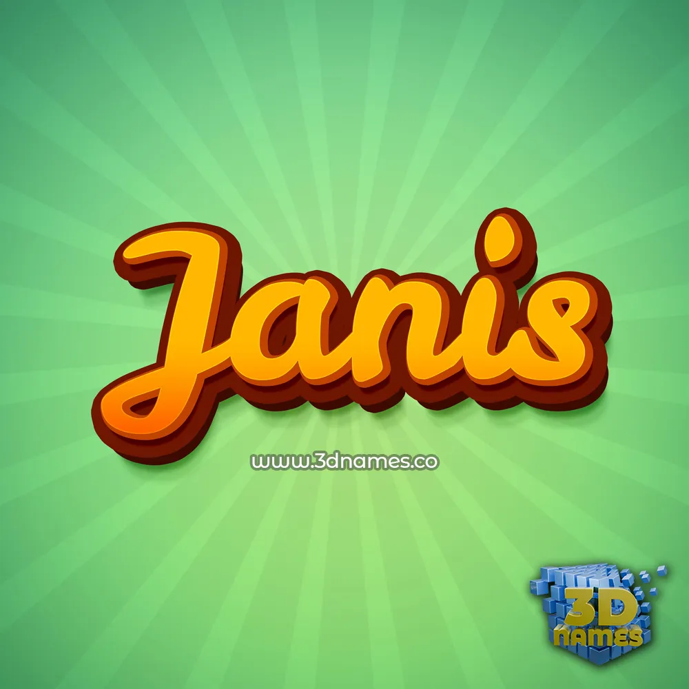 janis in Green Rays style - 3D name wallpaper