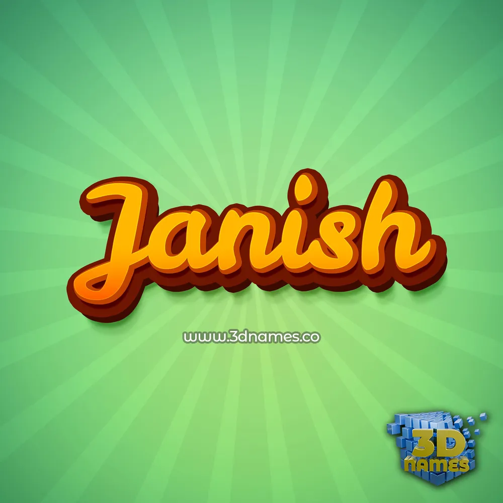 janish in Green Rays style - 3D name wallpaper