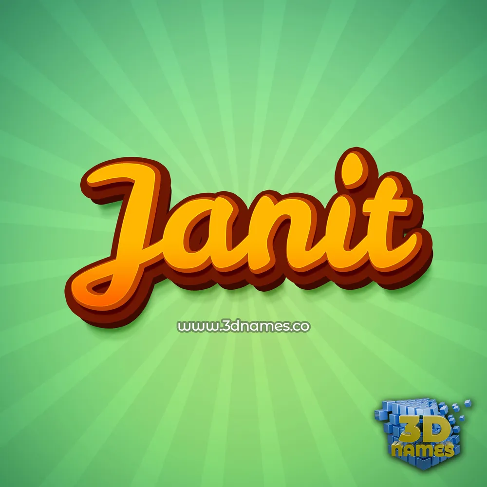 janit in Green Rays style - 3D name wallpaper