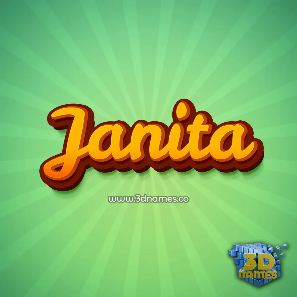 janita in Green Rays style - 3D name wallpaper