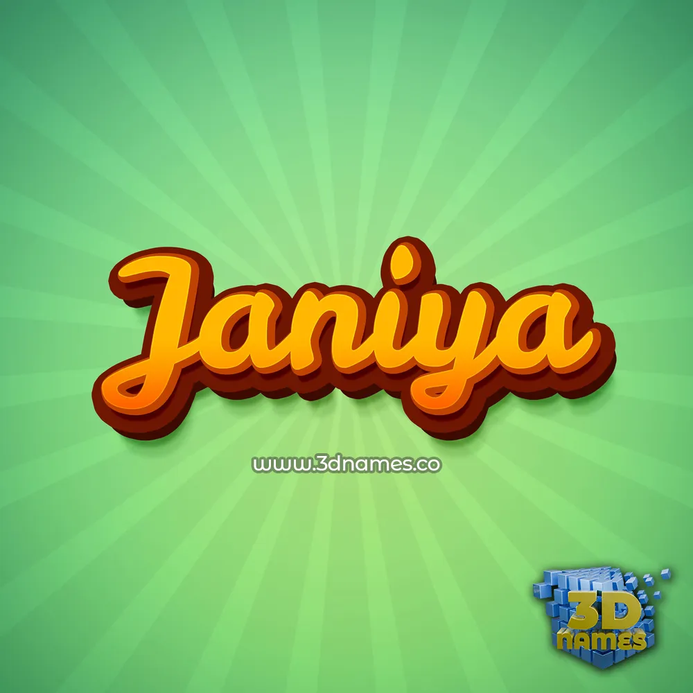 janiya in Green Rays style - 3D name wallpaper
