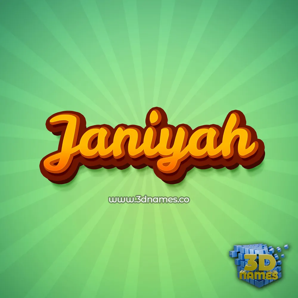 janiyah in Green Rays style - 3D name wallpaper