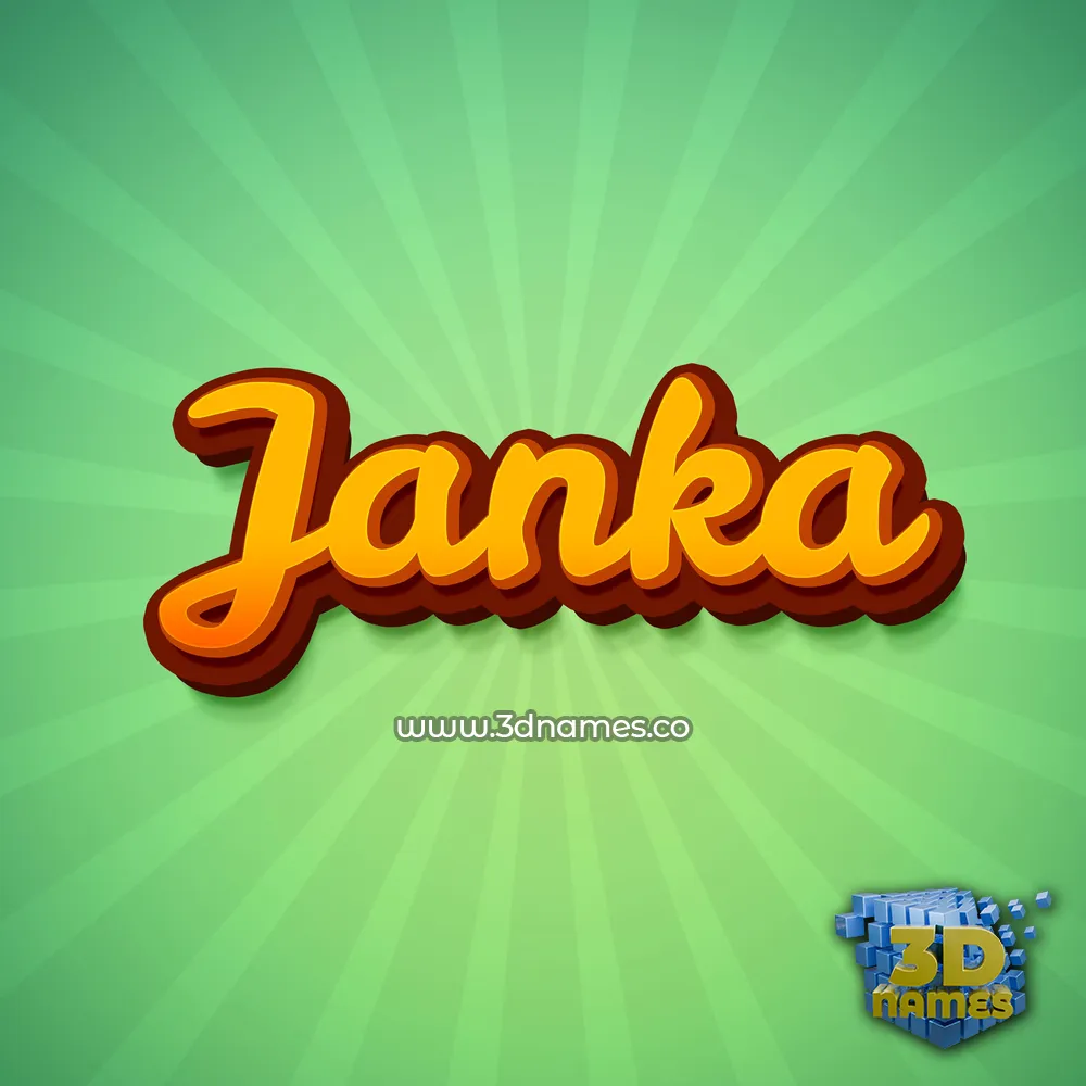janka in Green Rays style - 3D name wallpaper