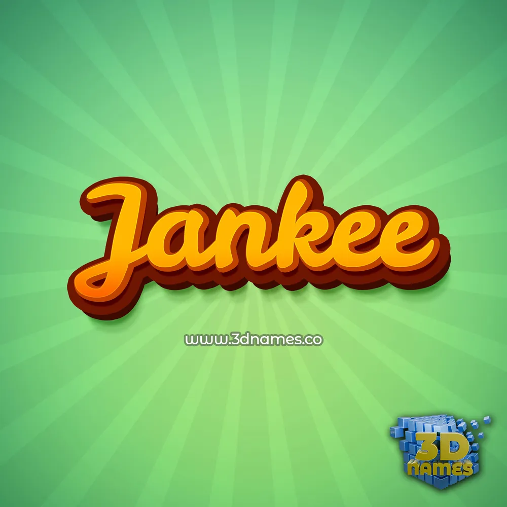 jankee in Green Rays style - 3D name wallpaper