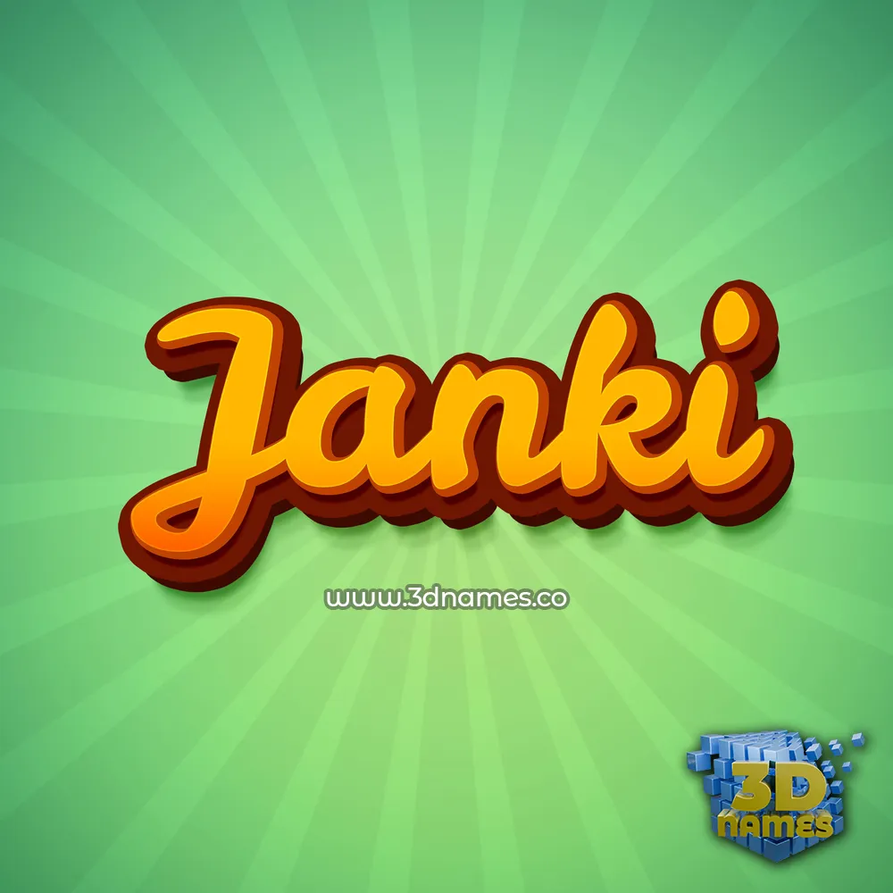 janki in Green Rays style - 3D name wallpaper
