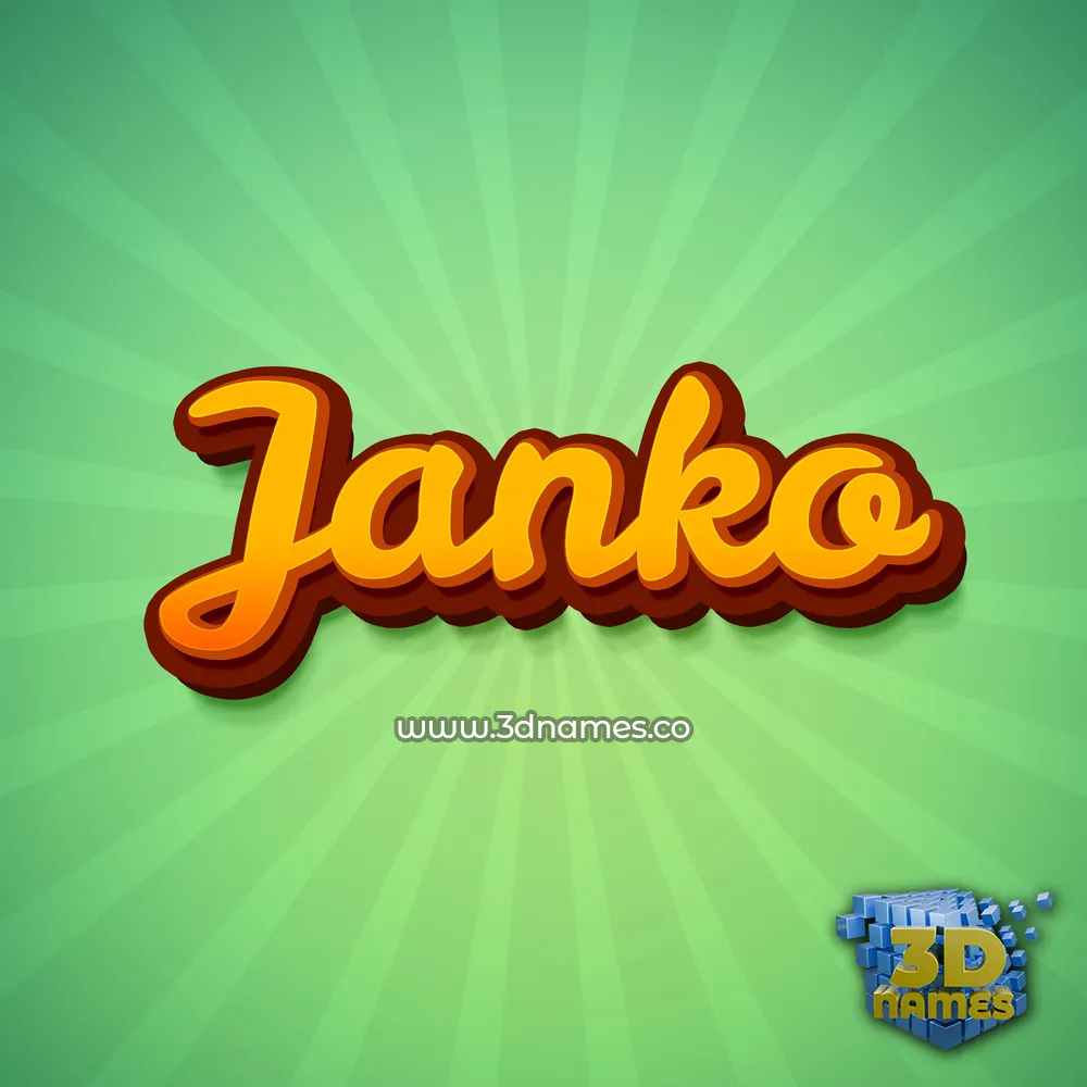 janko in Green Rays style - 3D name wallpaper