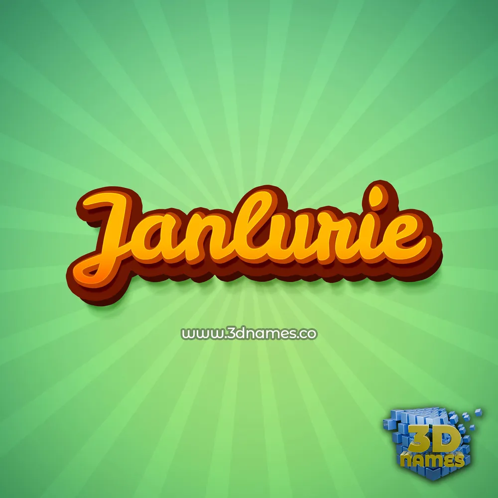 janlurie in Green Rays style - 3D name wallpaper