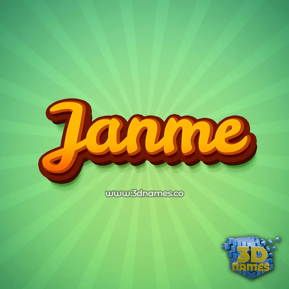 janme in Green Rays style - 3D name wallpaper