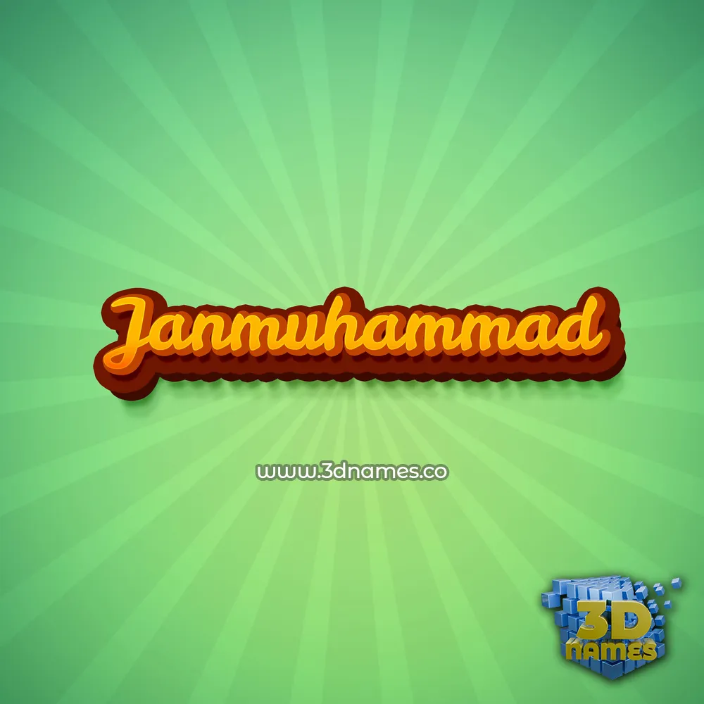 janmuhammad in Green Rays style - 3D name wallpaper