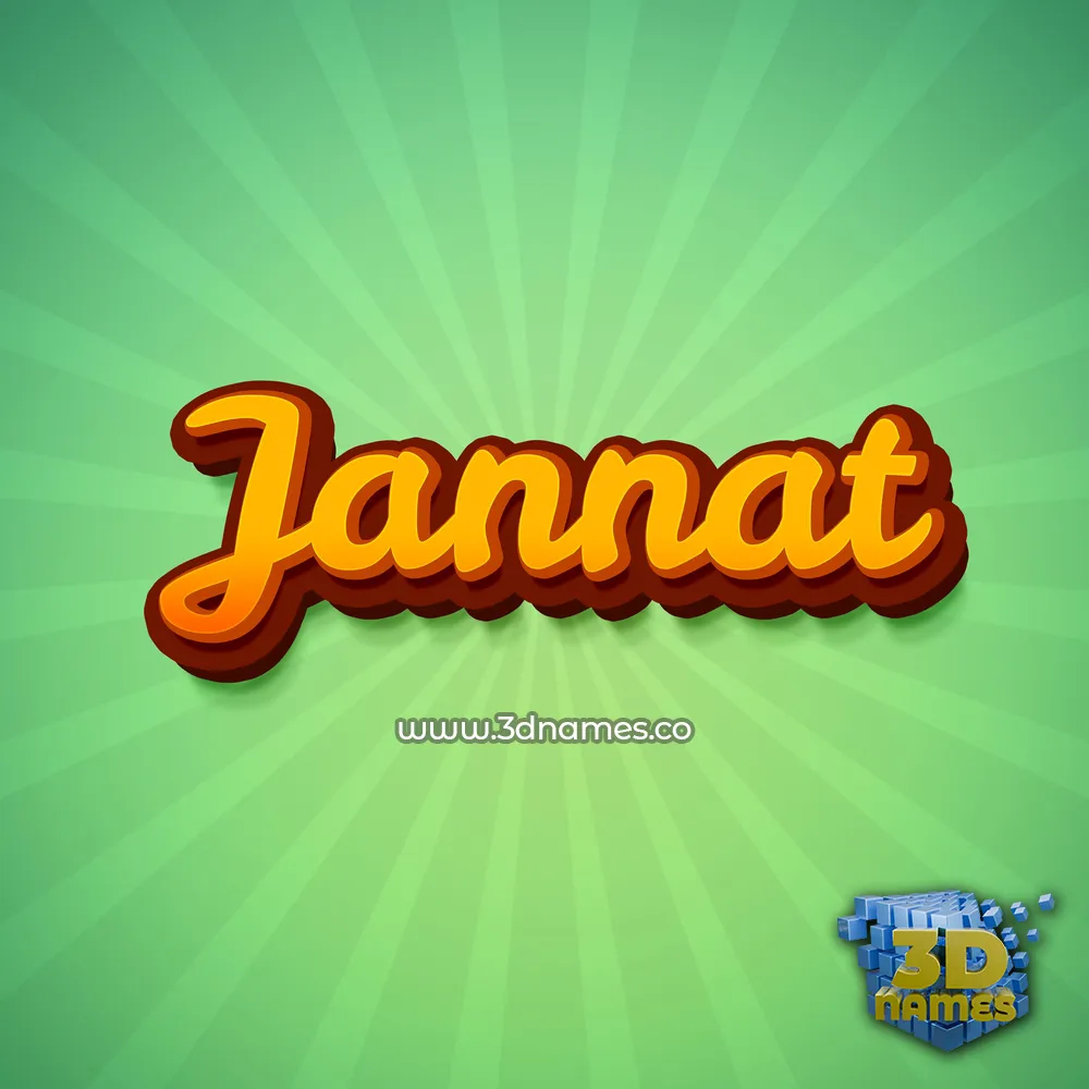 jannat in Green Rays style - 3D name wallpaper