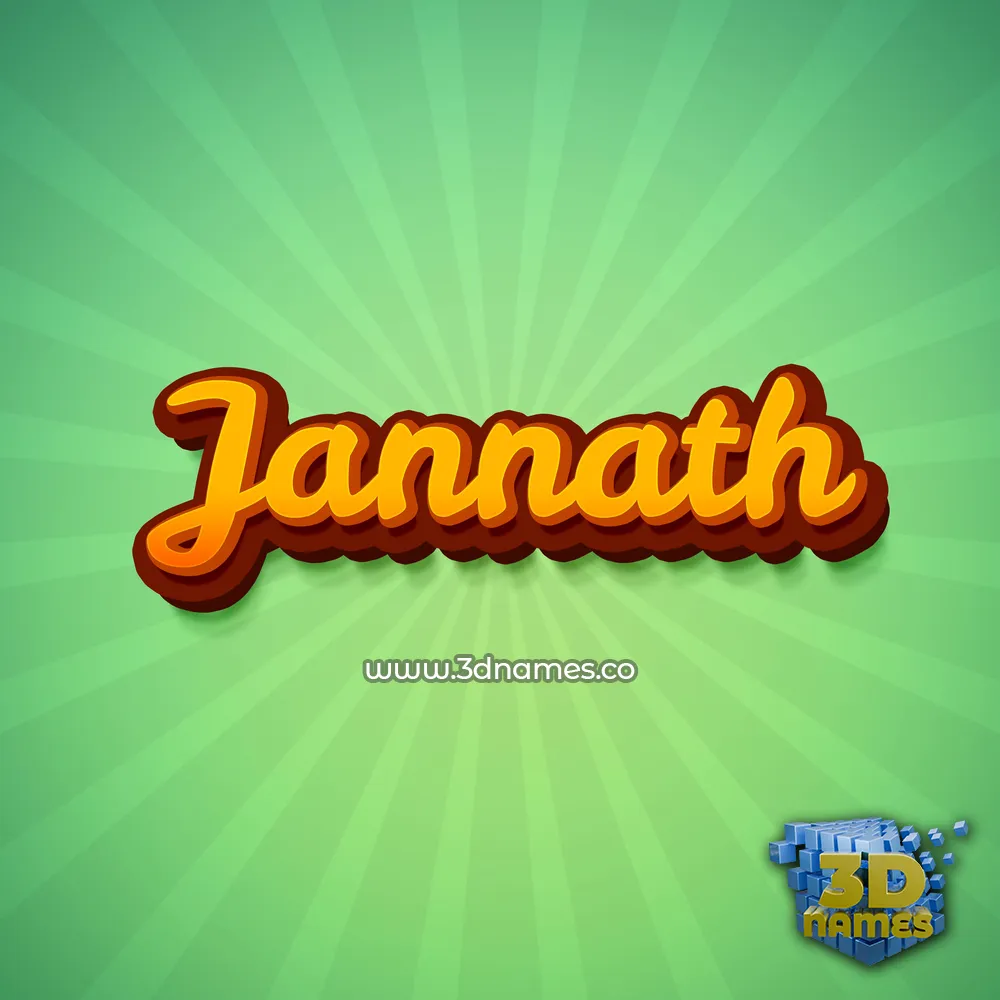 jannath in Green Rays style - 3D name wallpaper