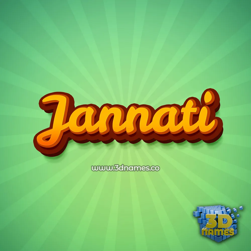 jannati in Green Rays style - 3D name wallpaper