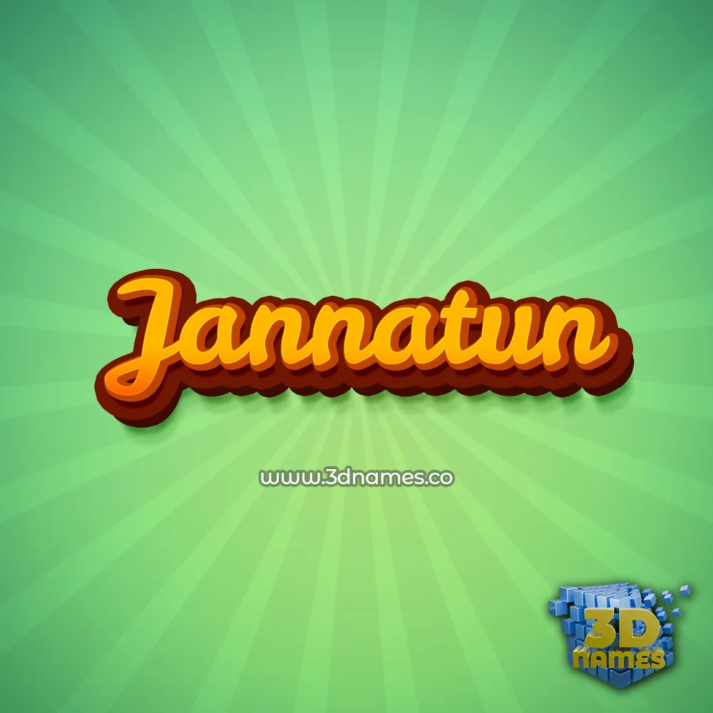 jannatun in Green Rays style - 3D name wallpaper