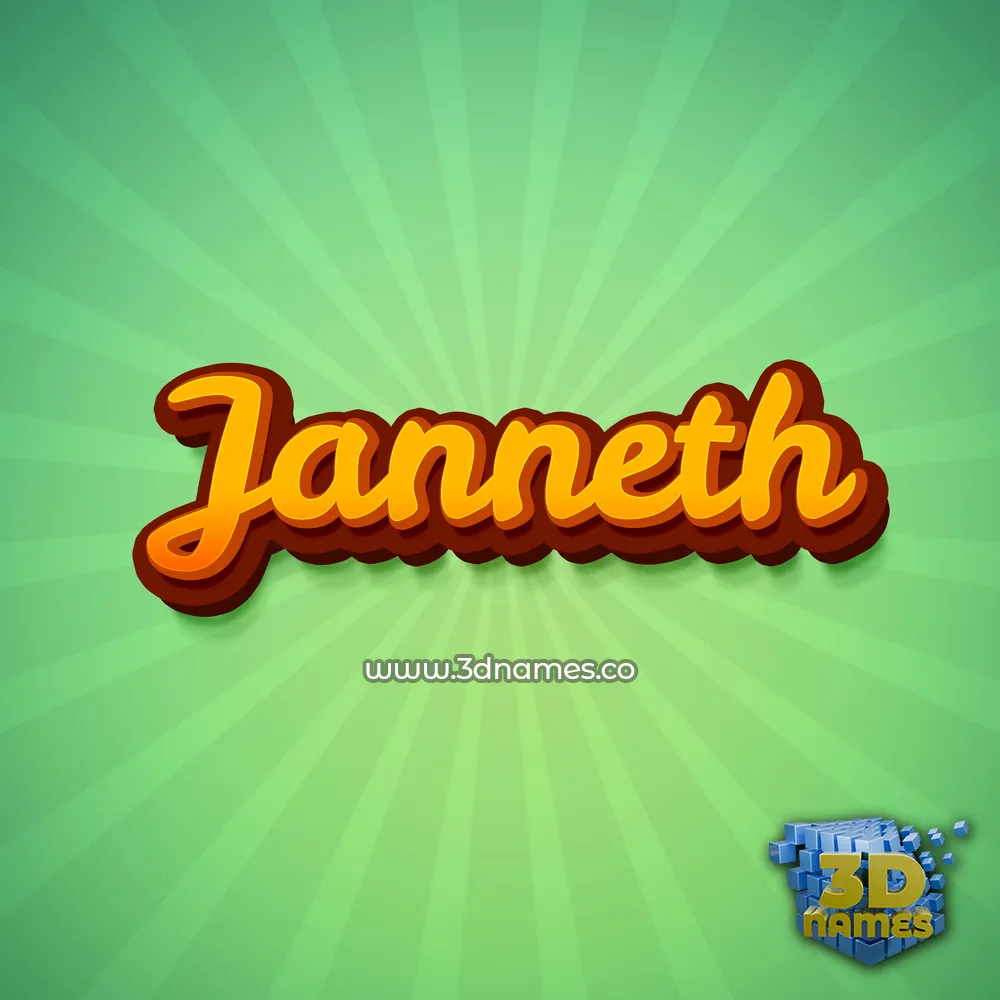 janneth in Green Rays style - 3D name wallpaper