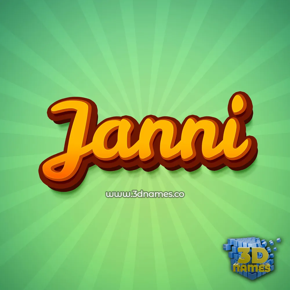 janni in Green Rays style - 3D name wallpaper