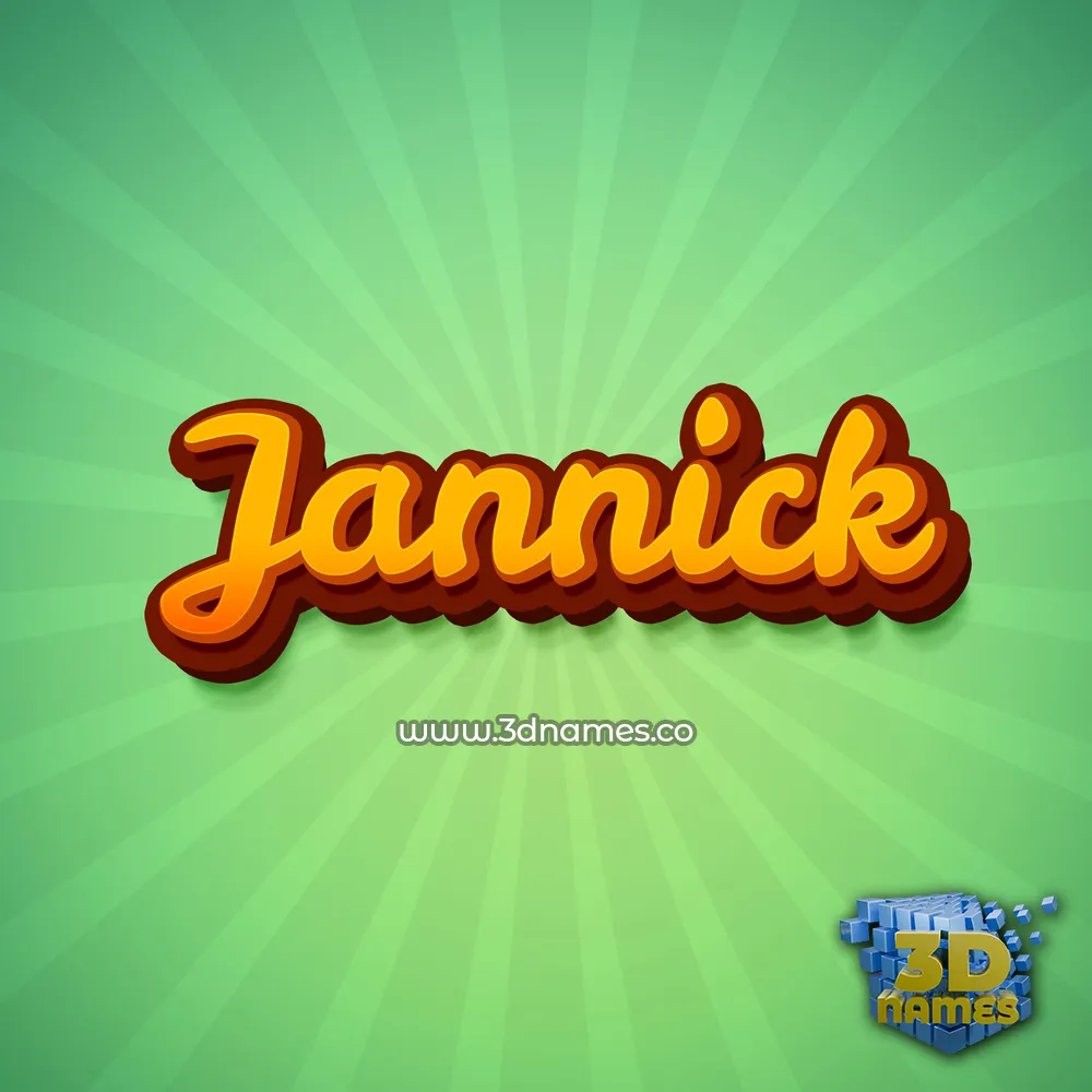jannick in Green Rays style - 3D name wallpaper