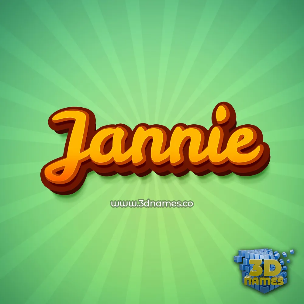 jannie in Green Rays style - 3D name wallpaper