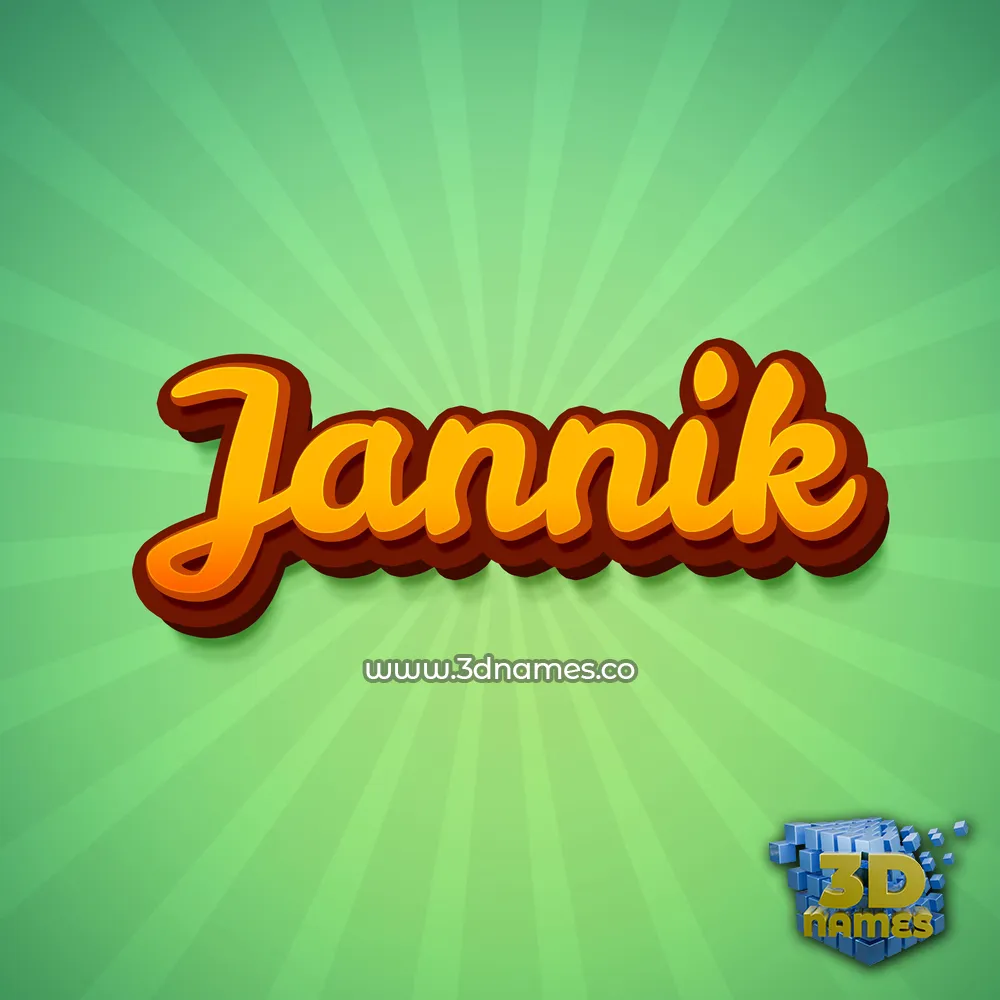 jannik in Green Rays style - 3D name wallpaper