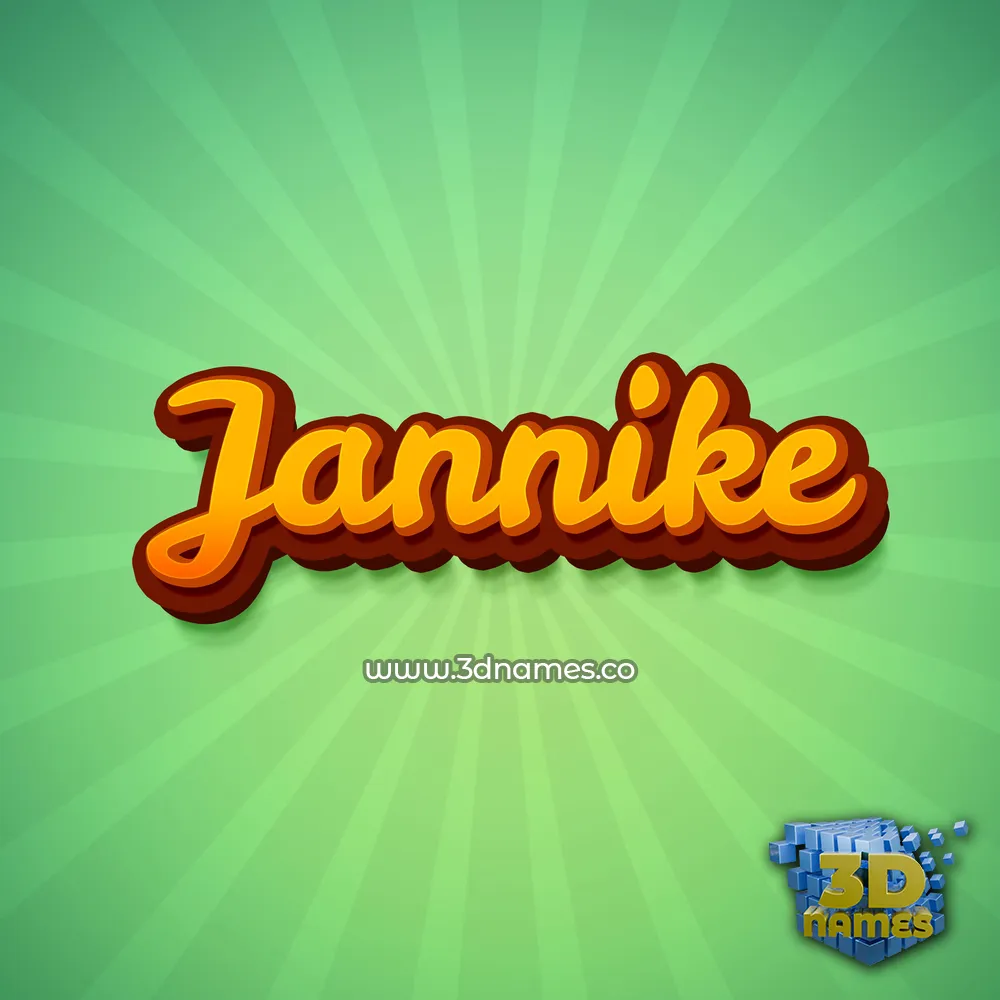 jannike in Green Rays style - 3D name wallpaper