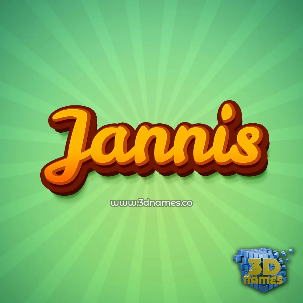jannis in Green Rays style - 3D name wallpaper