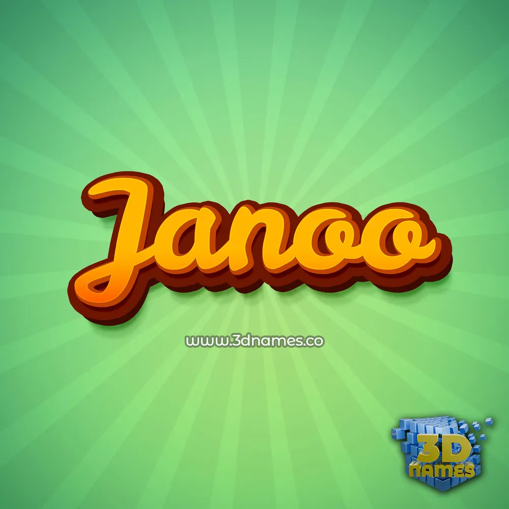 janoo in Green Rays style - 3D name wallpaper