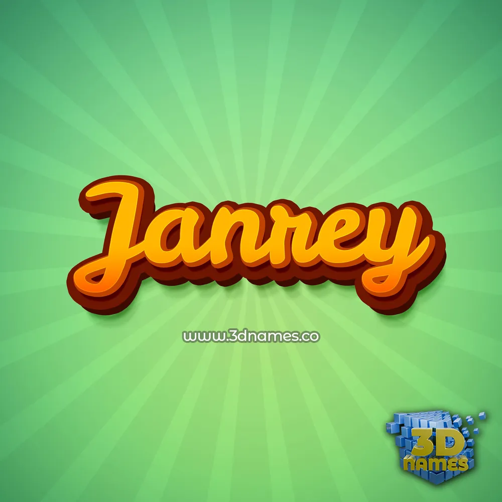 janrey in Green Rays style - 3D name wallpaper