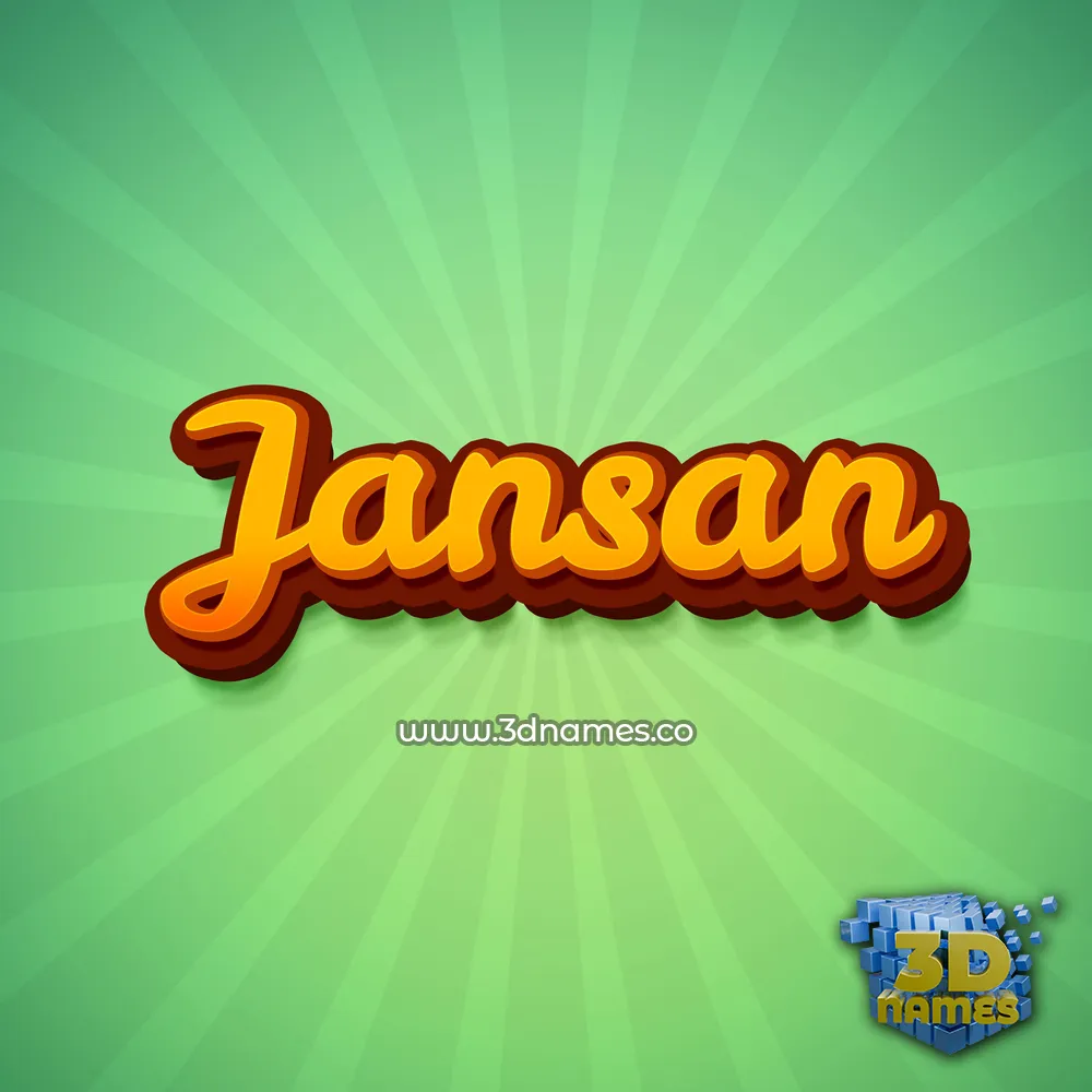 jansan in Green Rays style - 3D name wallpaper