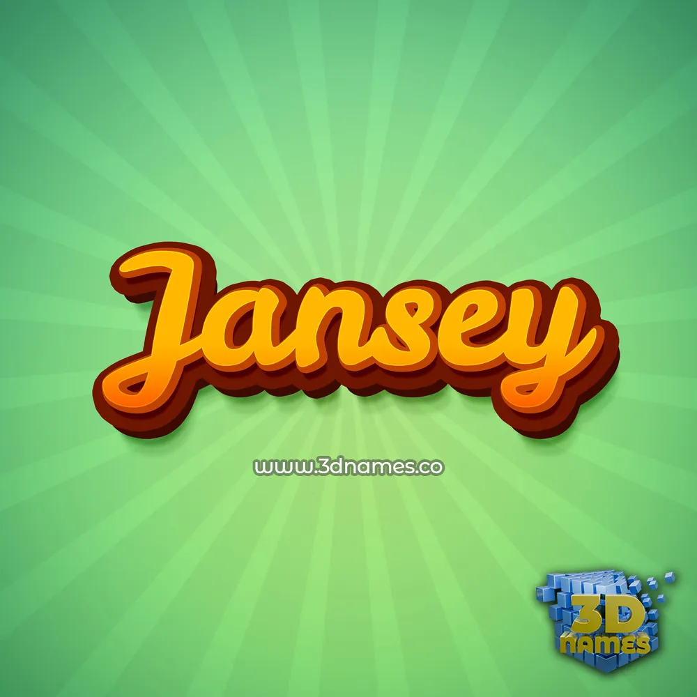 jansey in Green Rays style - 3D name wallpaper