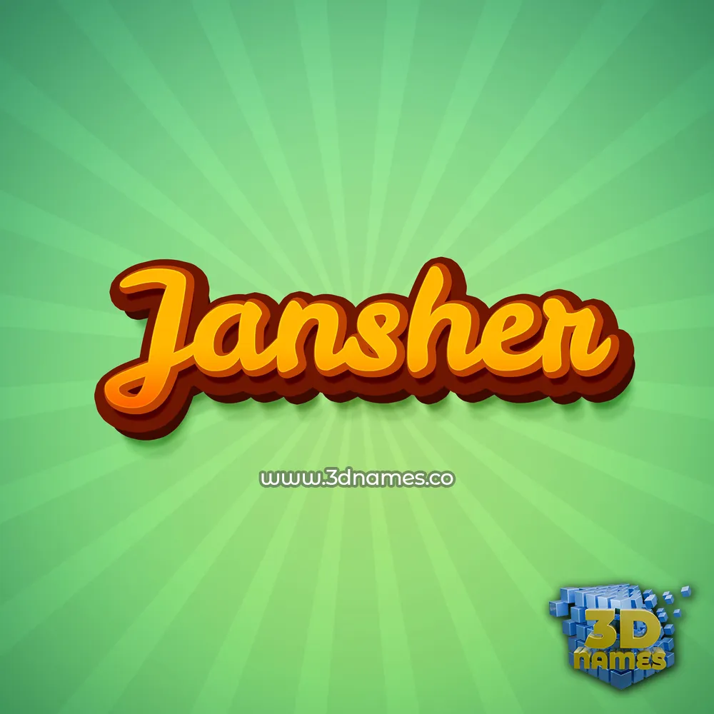 jansher in Green Rays style - 3D name wallpaper