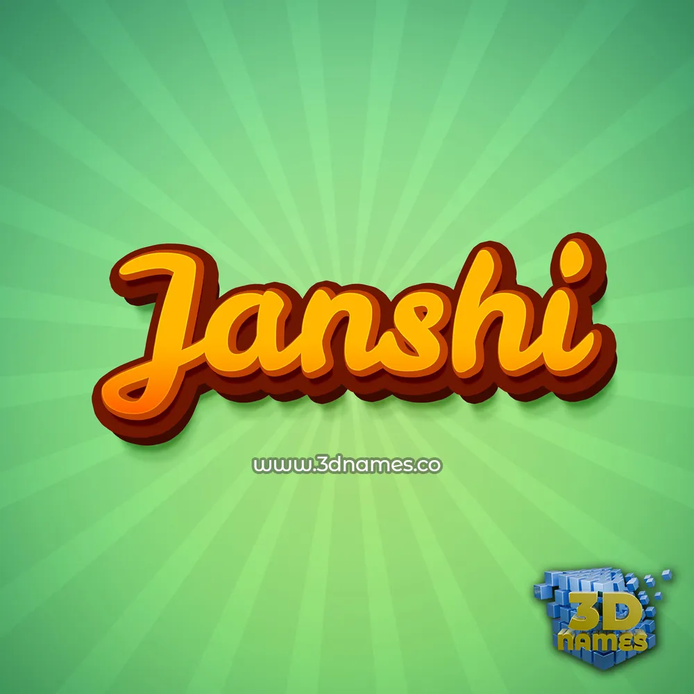 janshi in Green Rays style - 3D name wallpaper