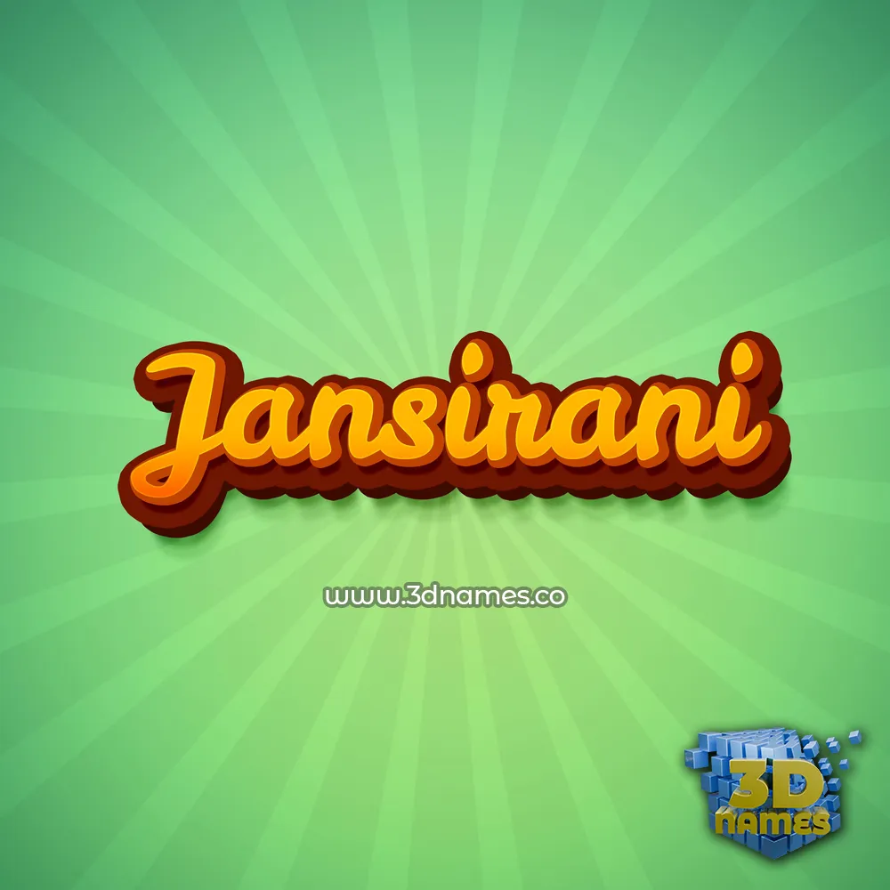 jansirani in Green Rays style - 3D name wallpaper