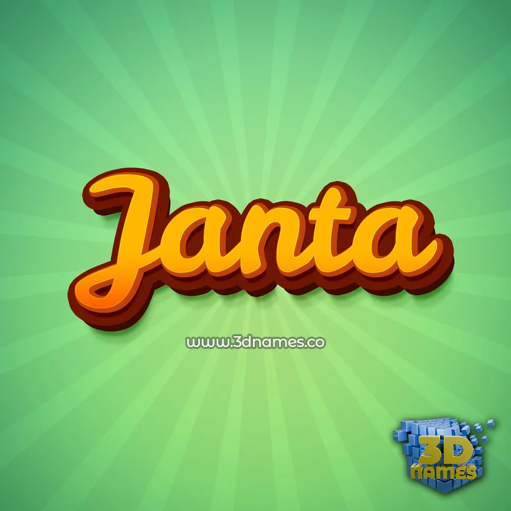 janta in Green Rays style - 3D name wallpaper