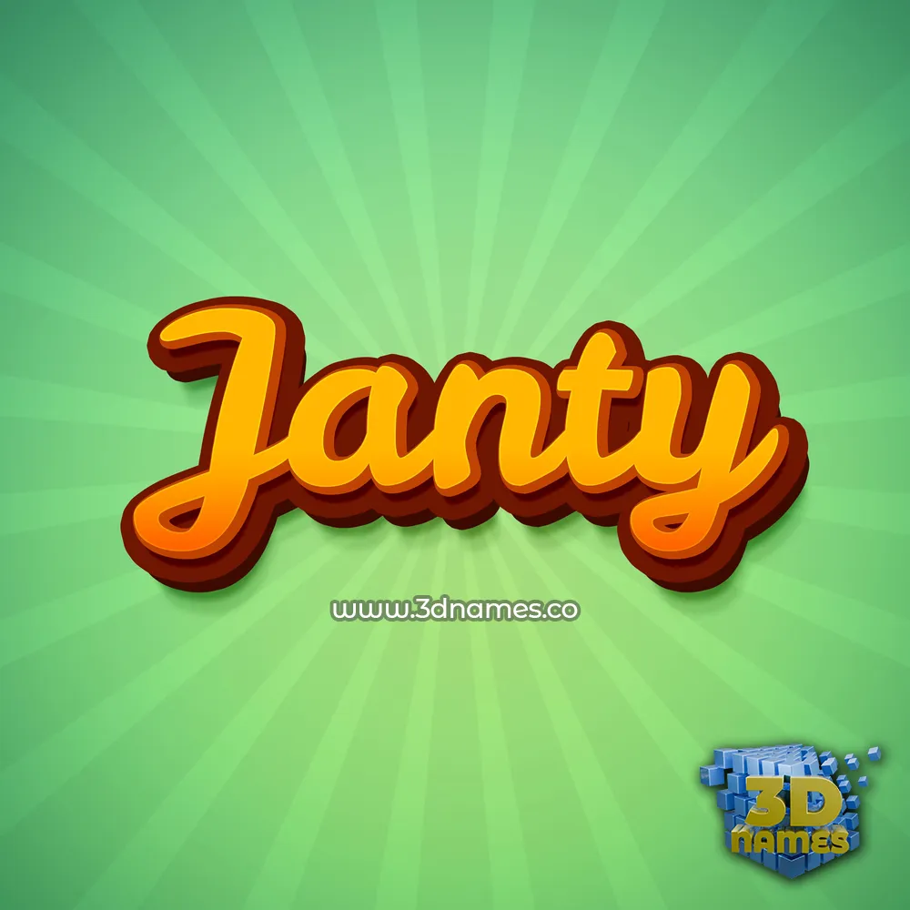 janty in Green Rays style - 3D name wallpaper